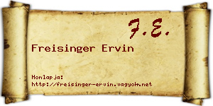 Freisinger Ervin névjegykártya